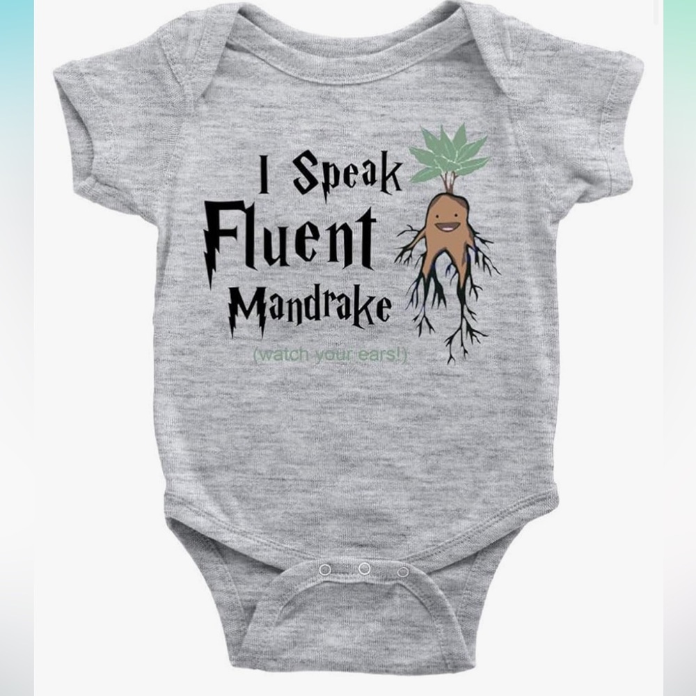 Gray 'I Speak Fluent Mandrake' Kids One Piece